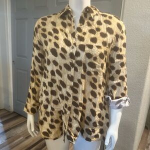WeWoreWhat Animal Print Button-Down Shirt